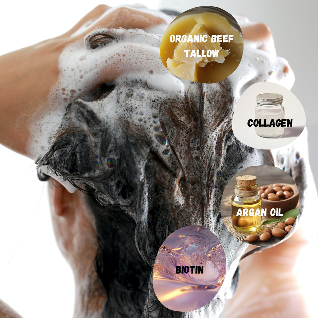 Organic Beef Tallow Shampoo & Conditioner Kit • Natural Hair & Scalp Moisture