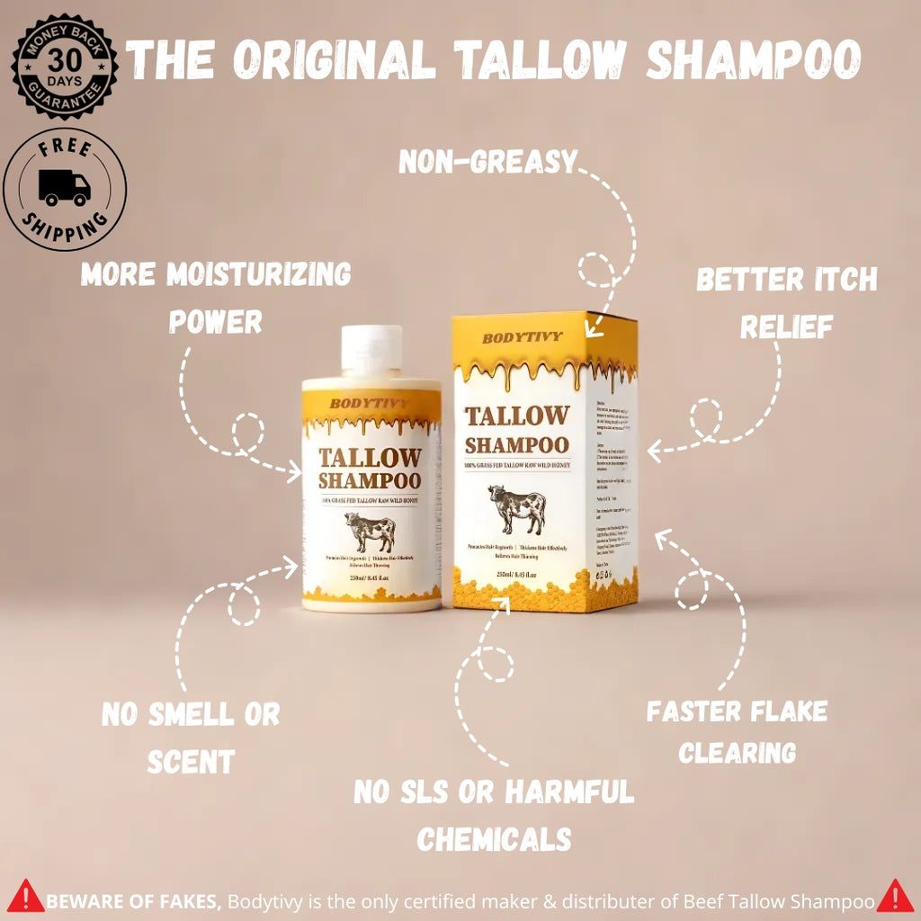 Organic Beef Tallow Shampoo • Scalp Barrier Repair