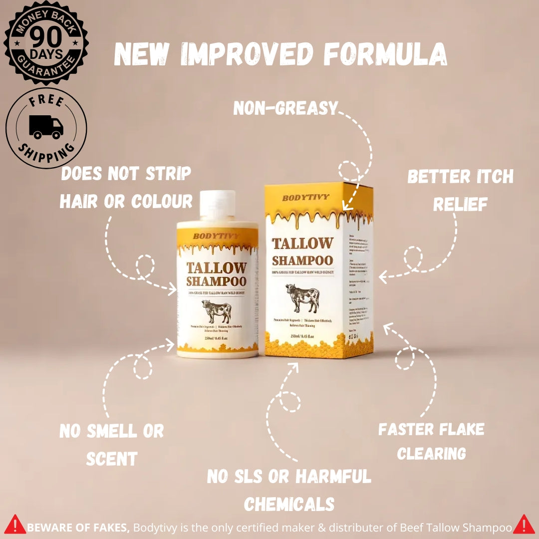 Natural Beef Tallow Plus Shampoo • Scalp Barrier Repair • Free Gifts